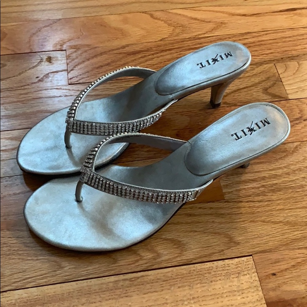 Silver dress shoes